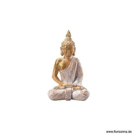 Buddha Poly H23cm, creme/gold