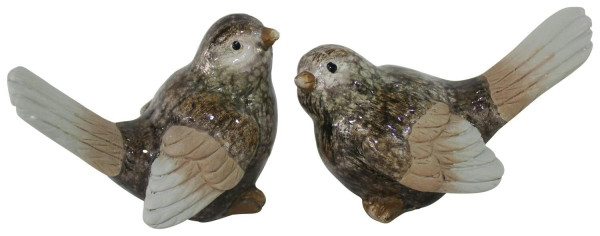 Vogel Keramik 9x5,5x6,5cm, braun