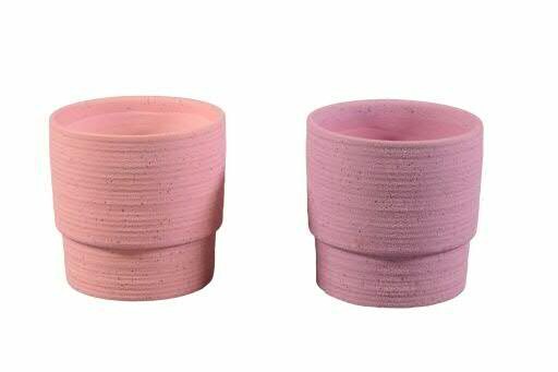 Kübel Keramik D13,5H13cm, lila/rosa