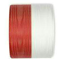 Kranzband 1070/175mm 25m Moire, rot/weiß