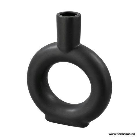 Vase Keramik B18H23x5cm, schwarz