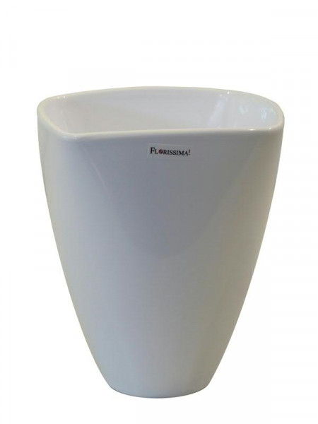 Vase Keramik 407/H18cm Orchidee, weiß glz.