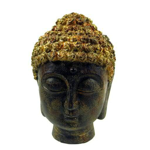 Buddha Kopf D16H28cm, gold,schwa