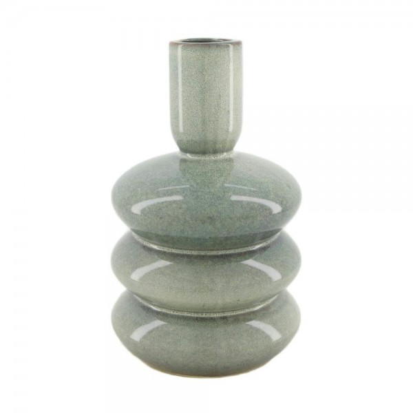 Vase Keramik D16,5H27,5cm, weiß/grau
