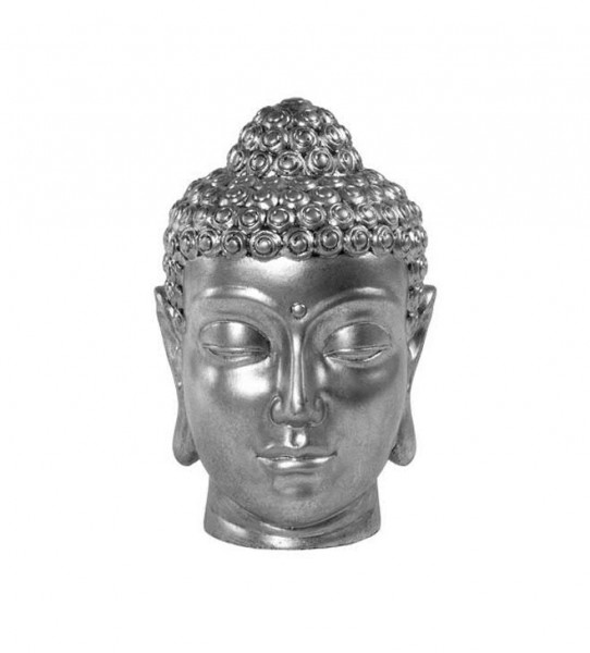 Buddha Kopf FS170 H38cm Aktionspreis, silber