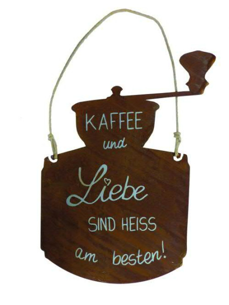 Rost Schild 35x25cm Kaffee Liebe