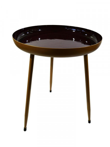 Tisch SP Metall/Emaille D46H55cm m.Füß, rot