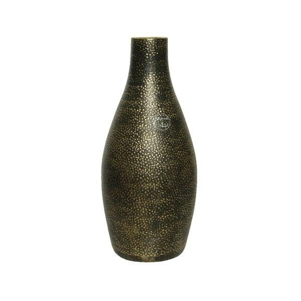 Vase Keramik D15H35cm schwarz/gold, schw/gold