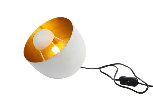 Lampe Metall D20cm E27 Aktionspreis ohne Leuchtmittel, gold/weiß