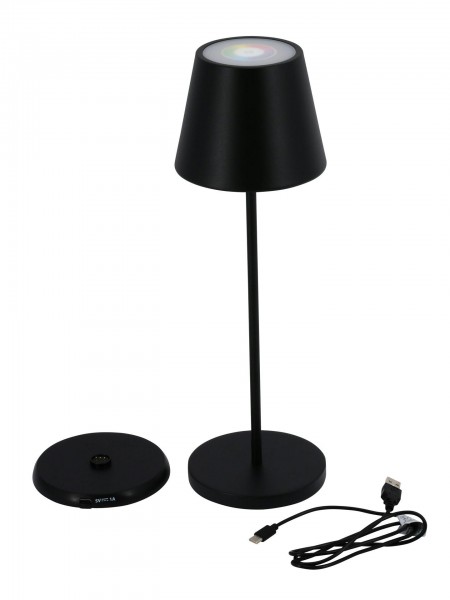 LED Lampe 35cm outdoor Farbwechsel mit USB-C Ladestation, schwarz, Lampen, Licht, Sortiment, Deko