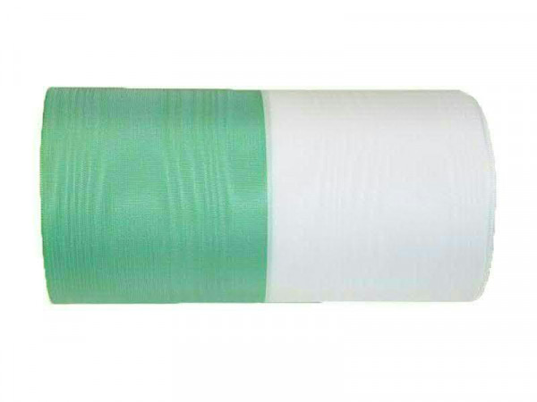 Kranzband 1070/150mm 25m Moire, grün/weiß