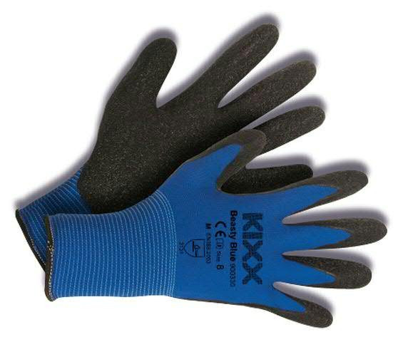 Handschuhe Gr.10 Nylon/Latex, blau/schw.