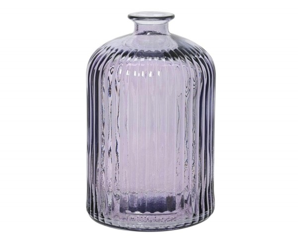 Glas Vase D15H23cm Recycling, lila