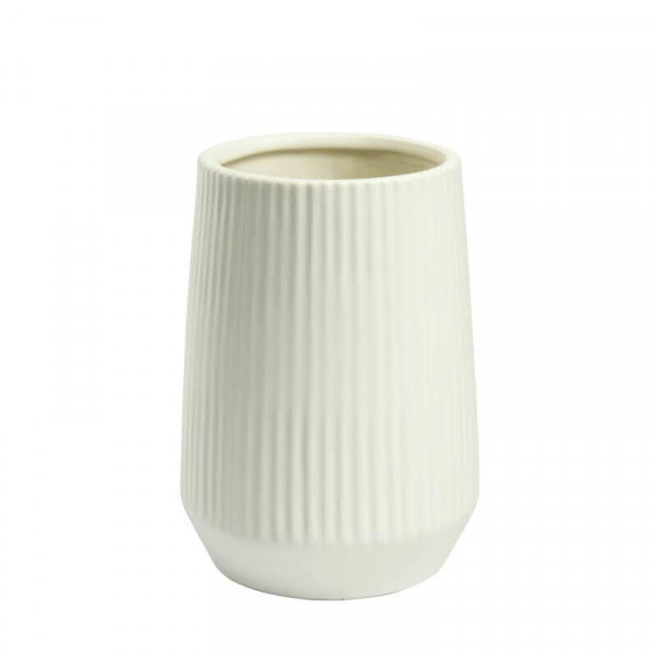 Vase Keramik H18D13cm, weiß