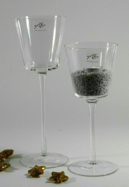 Glas Schale a.Fuß H25cm konisch, klar
