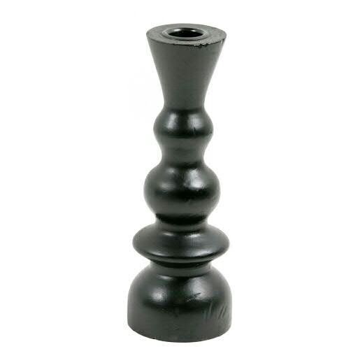 Kerzenhalter Holz D7H20cm, schwarz