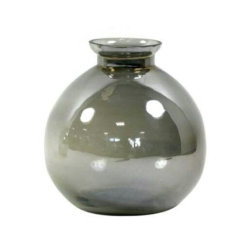 Glas Vase D15H16cm glänzend, grau