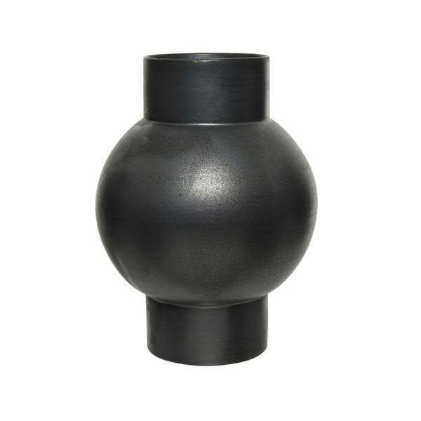 Vase Keramik D22,5H30cm, schwarz