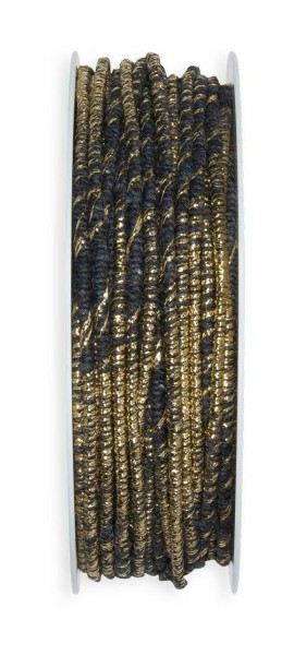 Gimpe Baumwolle 4537/2mm 20m, anthr/gold