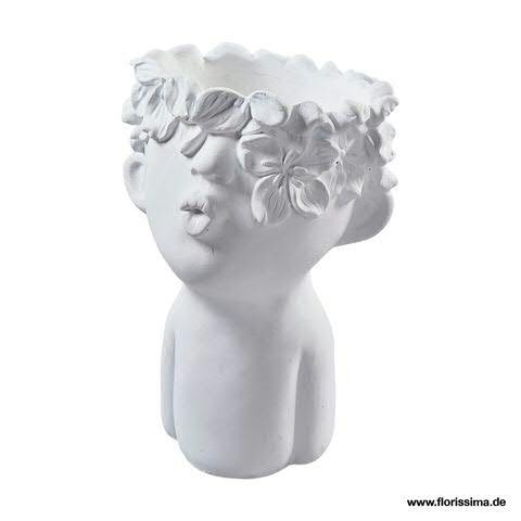 Kopf Keramik SP D17,5H25,5cm zum Bepflanzen, weiß