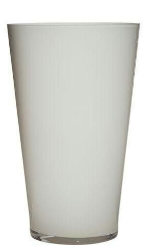 Glas Vase D25H40cm, weiß