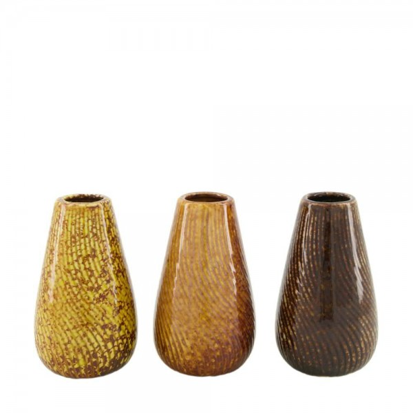 Vase Keramik D7H12cm sortiert, braun mix