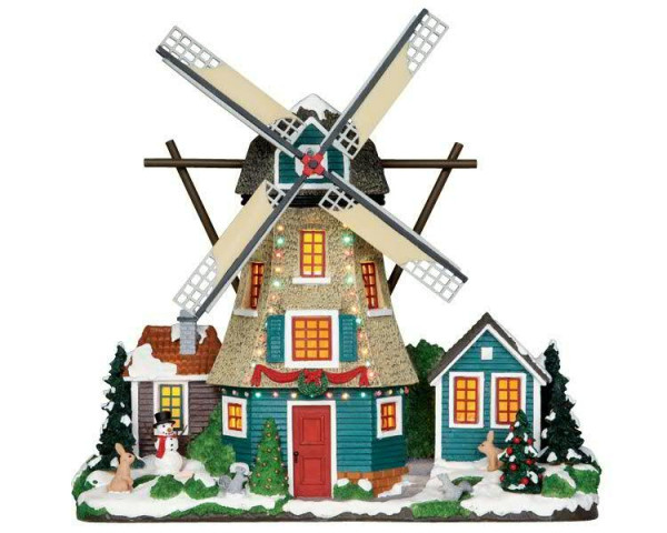 Fassade Windmill 29,6x28,5cm animiert mit Beleuchtung, Batterie