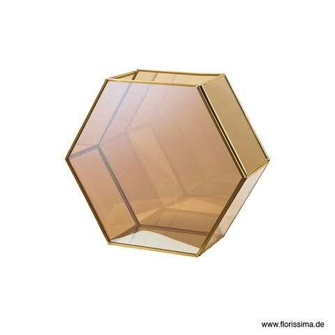 Windlicht SP Glas/Metall 25x9x22cm, gold