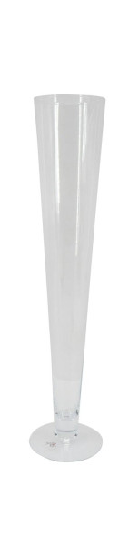 Glas Rohrvase kon.H60cm a.Fuß