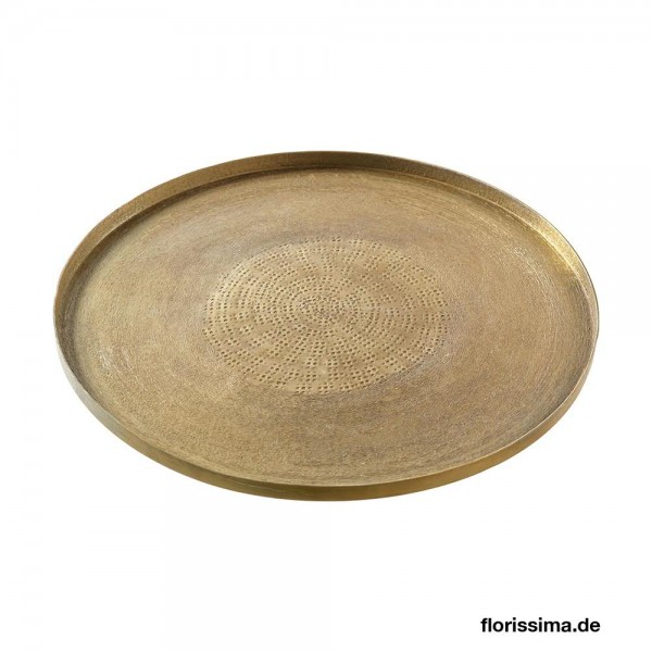 Tablett Metall D38,5cm rund, bronze