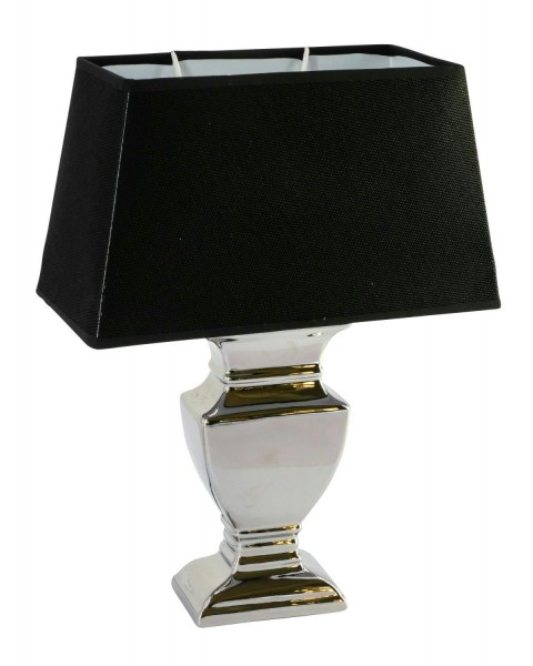 Lampen Keramik H42cm IP20 silber/schwarz, silb/schw.