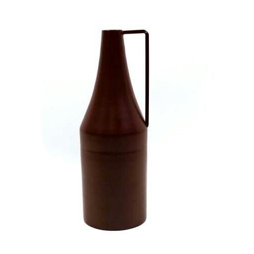 Vase Metall SP 10x3x29cm mit Henkel, rot
