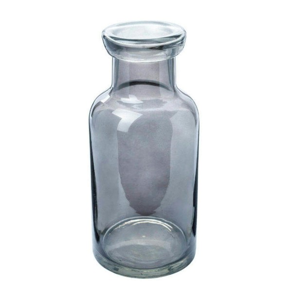 Glas Flasche D9H20cm, anthrazit