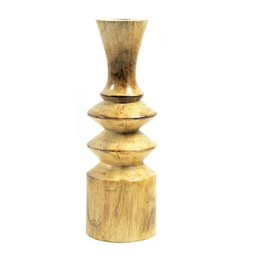 Vase Holz D10H30cm, braun