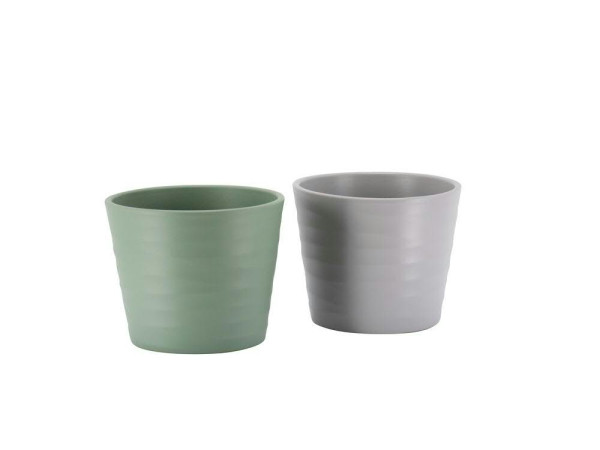 Kübel Keramik 442/13cm Wave, grün/grau