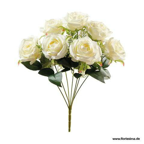 Rosen Strauß 40cm x7, weiß