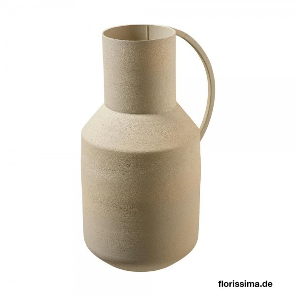 Vase Metall 14x10,5x21,5cm mit Griff, grau