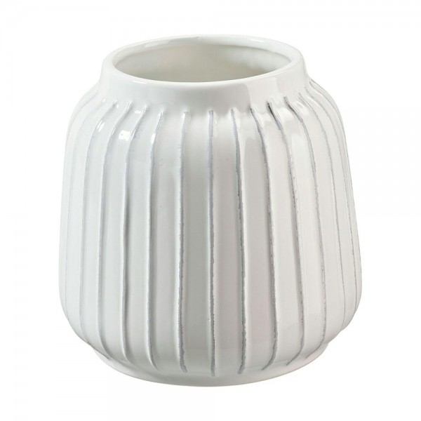 Vase Keramik SP H16D16cm, weiß