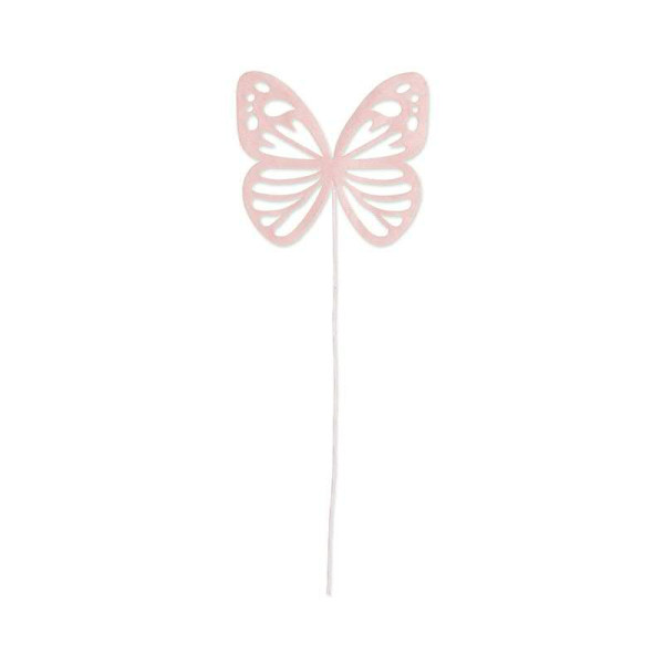 Schmetterling Samt 6St.10x9/20 a.Stab, 23 p.rosa