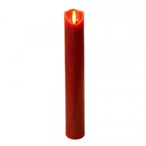 LED Kerze SP Flackerflamme D5,5H30cm für Batterie mit Timer, rot