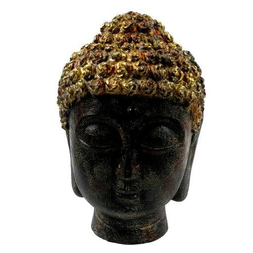 Buddha SP Kopf D12H20cm, gold,schwa