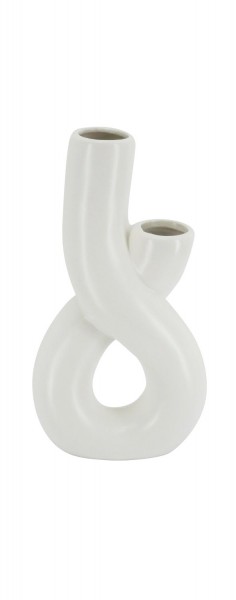 Vase Keramik 11x6x22cm, weiß