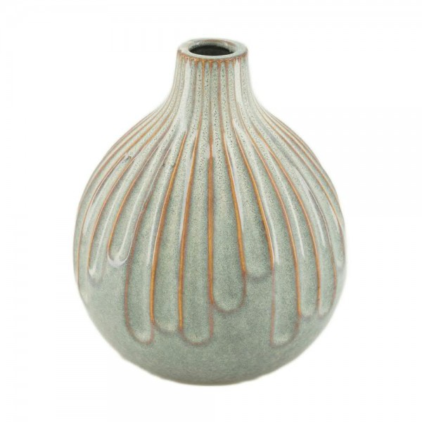 Vase Keramik D16,5H19cm, weiß/grau