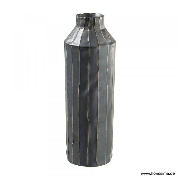 Vase Keramik H34D12cm, schwarz