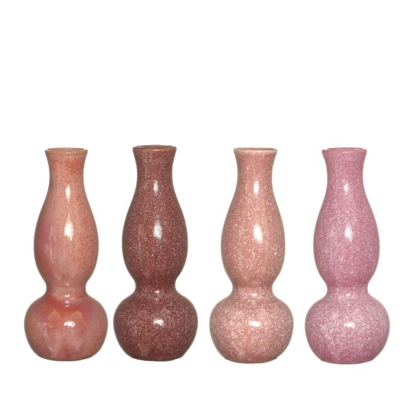 Vase Keramik D6H15cm, pink sort.