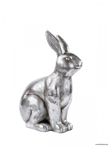 Hase Poly 41,5cm sitzend, silber