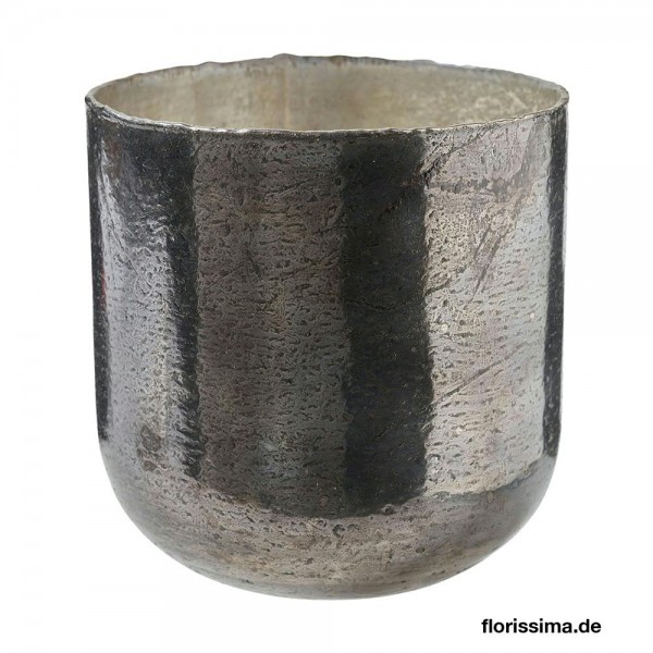 Glas Vase D18H18cm, grau