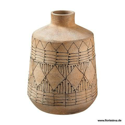 Vase Keramik D18,5H25cm, grau/schw.