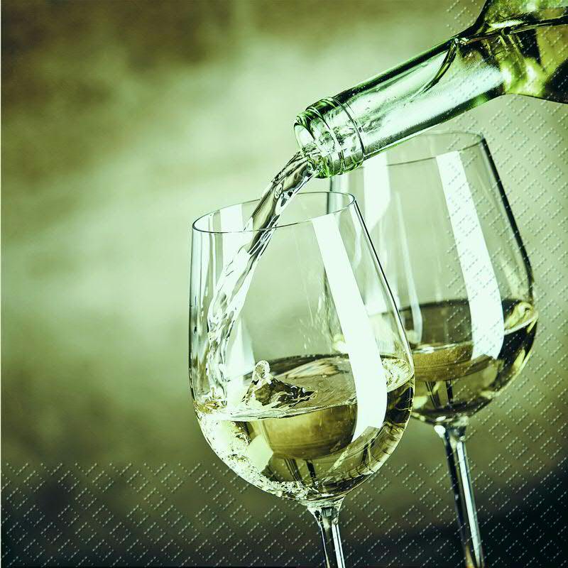 Rotwein Flasche und Glas rustikale Bar Servietten 33x33 cm 20 Servietten 