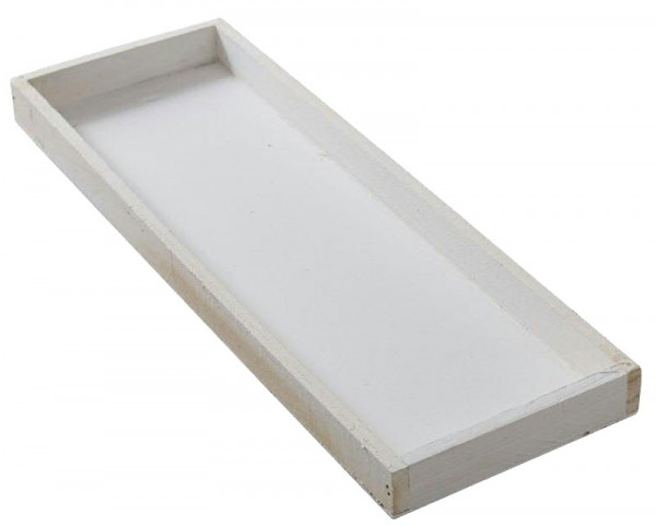 Tablett Holz 42x14x3cm, weiß